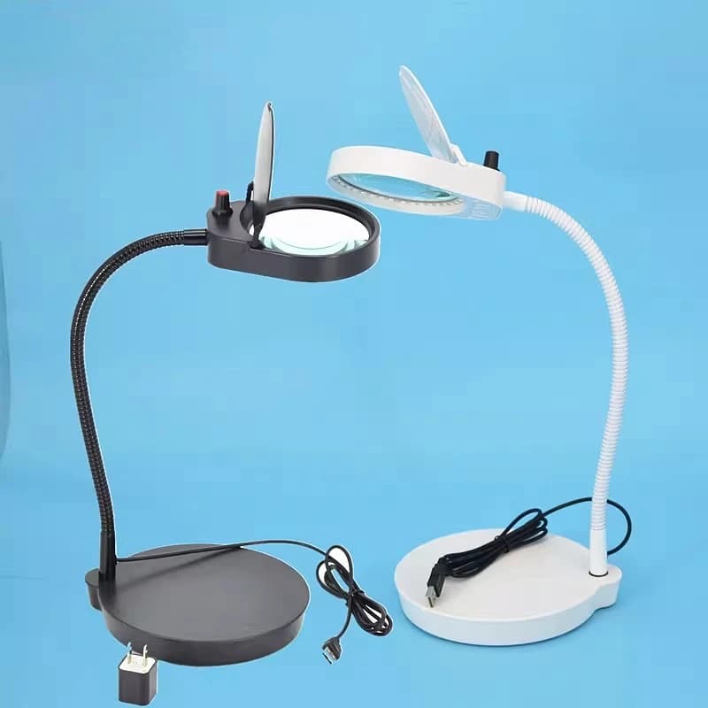 15x 5x Lighted Elderly People Reading Magnifying Glass with LED Lights Flexible Table Magnifier Desk Lamp Helping Hands Loupe
