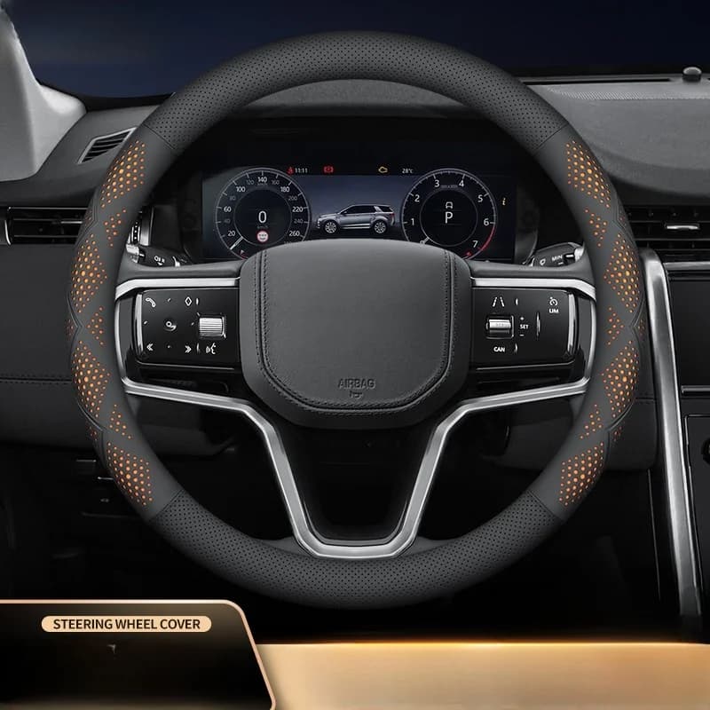 Car Steering Wheel Non-Slip, Sweat-Absorbent, Ultra-Thin, D-Shaped Handle Cover, Breathable, Suitable For All Seasons, Genuine