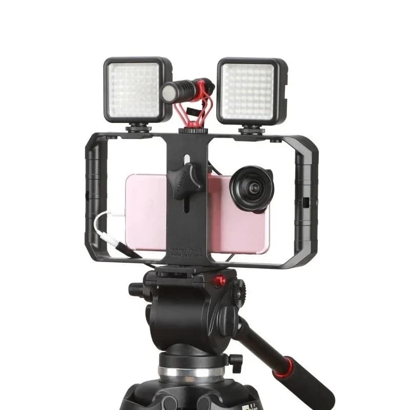 Mobile Phone Handheld Camera Holder Recording Video Shooting Live Rabbit Cage Follow-up Stable