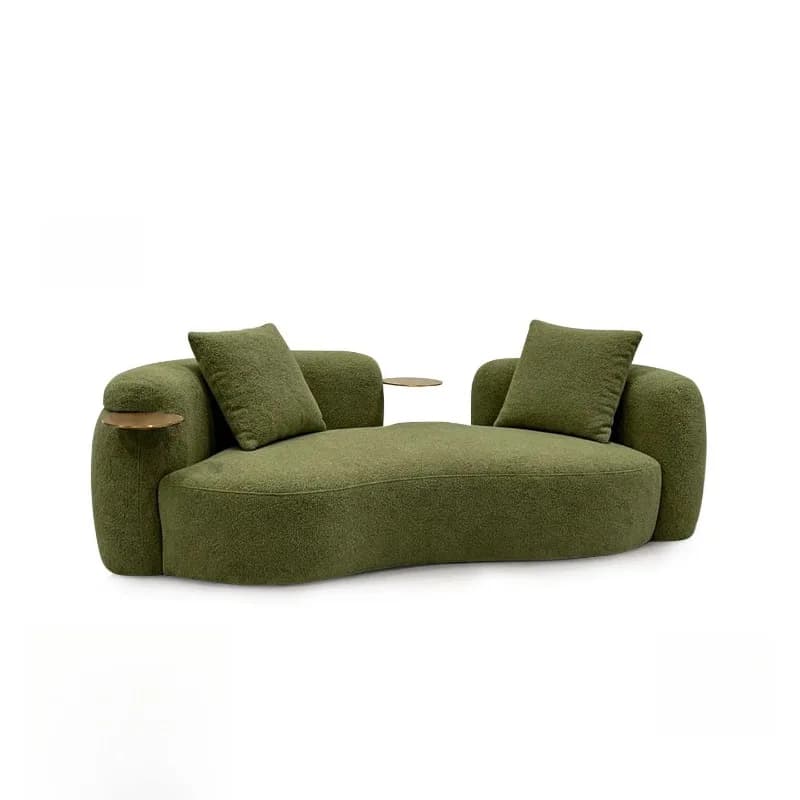 Nordic living room small apartment technology cloth beauty salon, wedding shop lounge area semi-circular arc cashew chenille