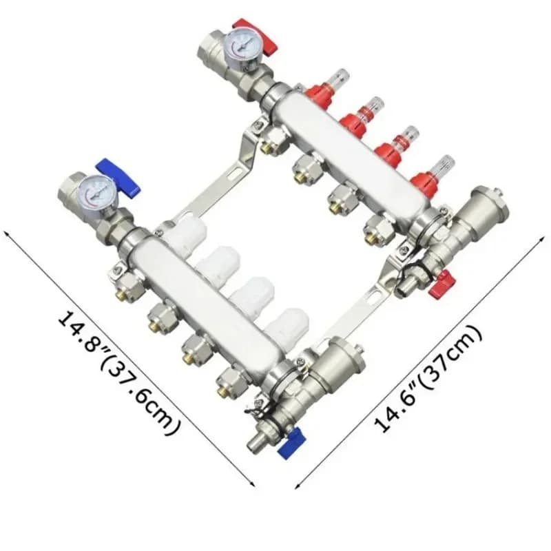 【2026】Underfloor Heating Manifold 304 Stainless Steel Floor Heating Parts Manifolds Home Floor Heating Intelligent Temperature C