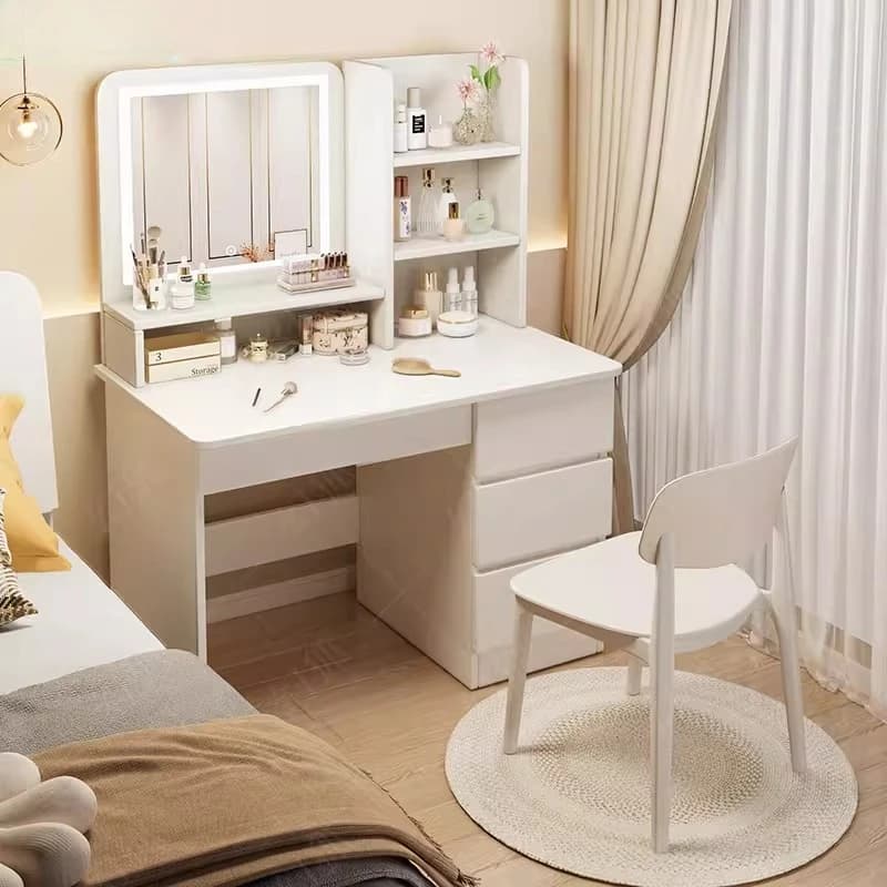 Girl Cheap Vanity Table Makeup Chair Storage Drawers Cosmetics Accessories Dressing Tablenail Small Penteadeira Home Furniture