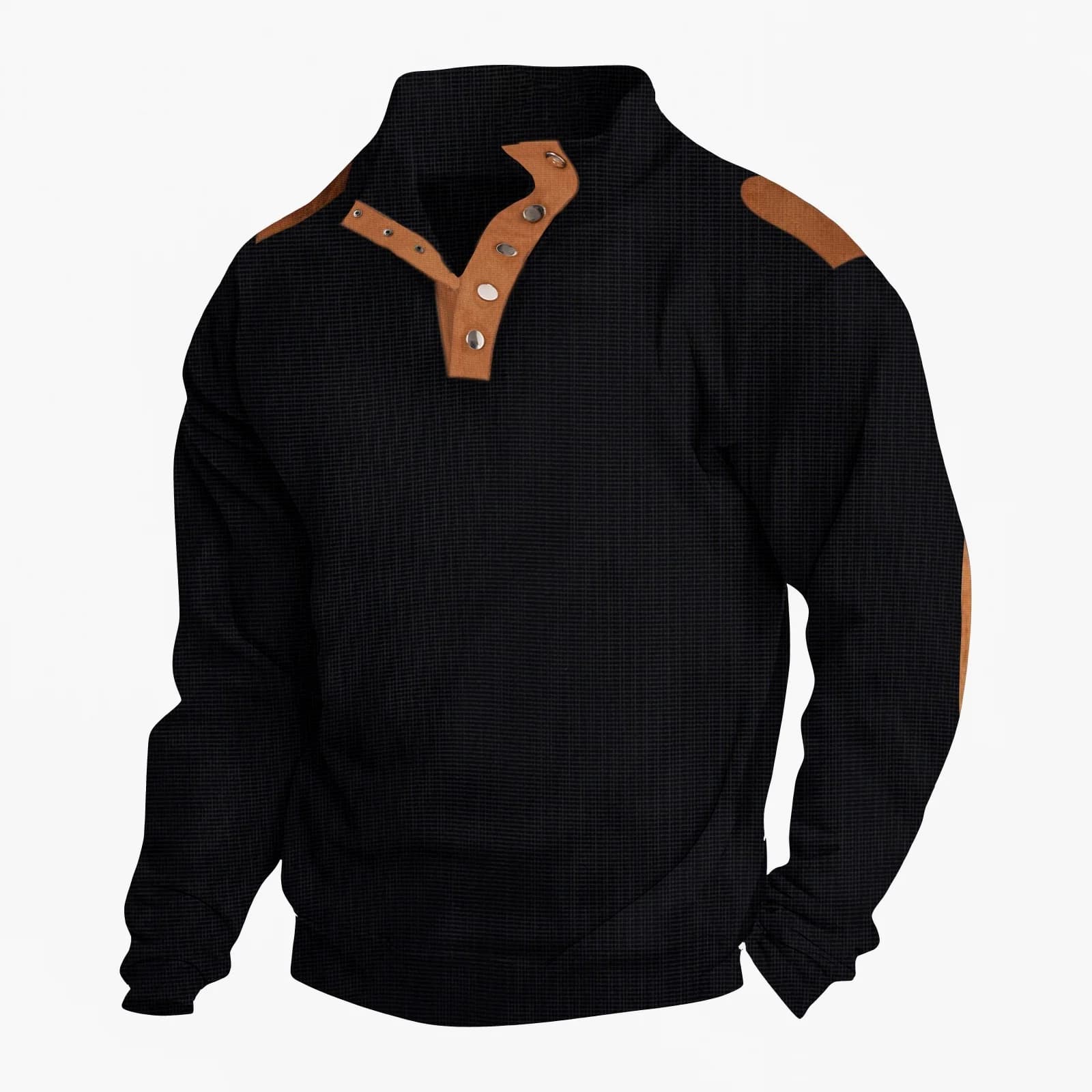 Men's Fashion Long Sleeve Polo Shirt Spring Autumn New Style Color Block Collar Casual Sports Leisure Clothing