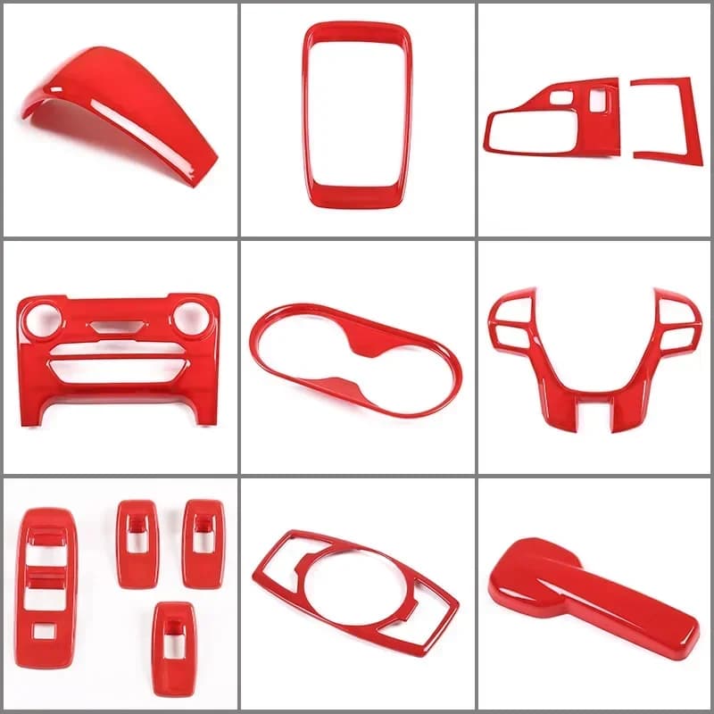 For Ford Ranger Wildtrak 2015-2021 ABS Red Car Glass Lift Frame Steering Wheel Frame Water Cup Cover Sticker Car Accessories