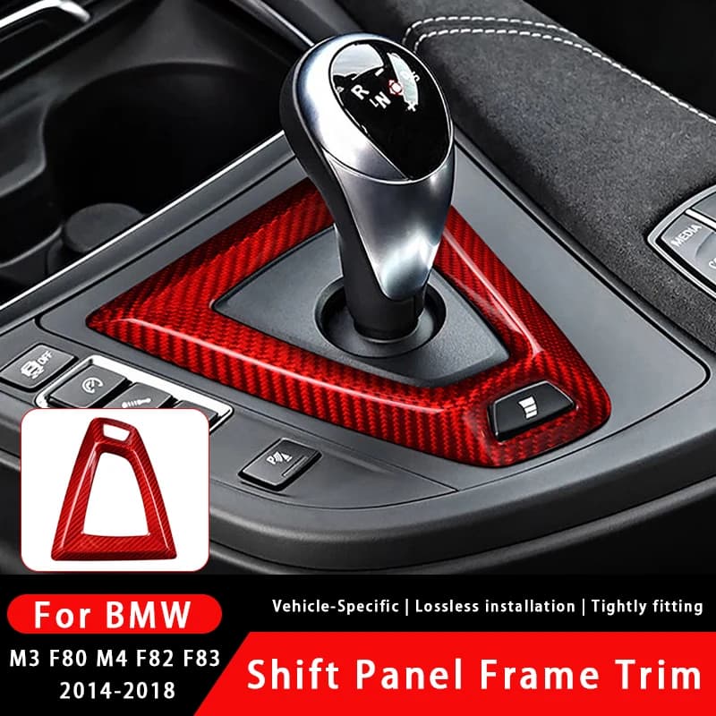 For BMW M3 F80 M4 F82 F83 2014-2018 Real Carbon Fiber Car Gear Shift Knob Panel Decorate Base Cover Auto Interior Accessories