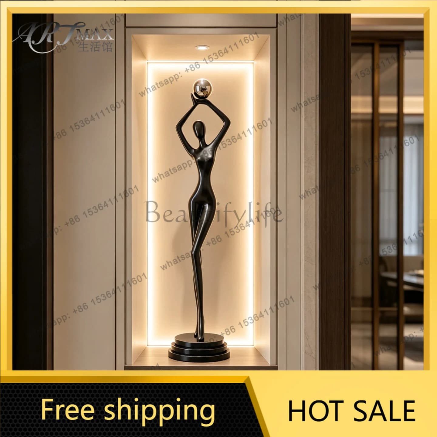 Abstract figure sculpture ornament Italian minimalist modern light luxury entrance soft decoration