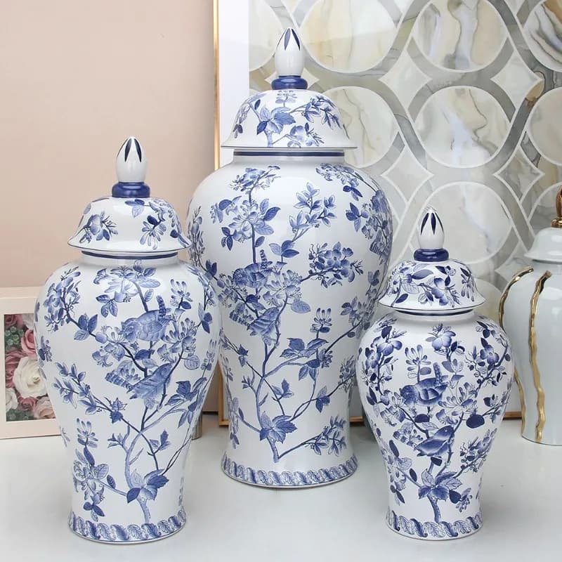 New Chinese blue and white landscape hand-painted general jar decorative ornament crafts