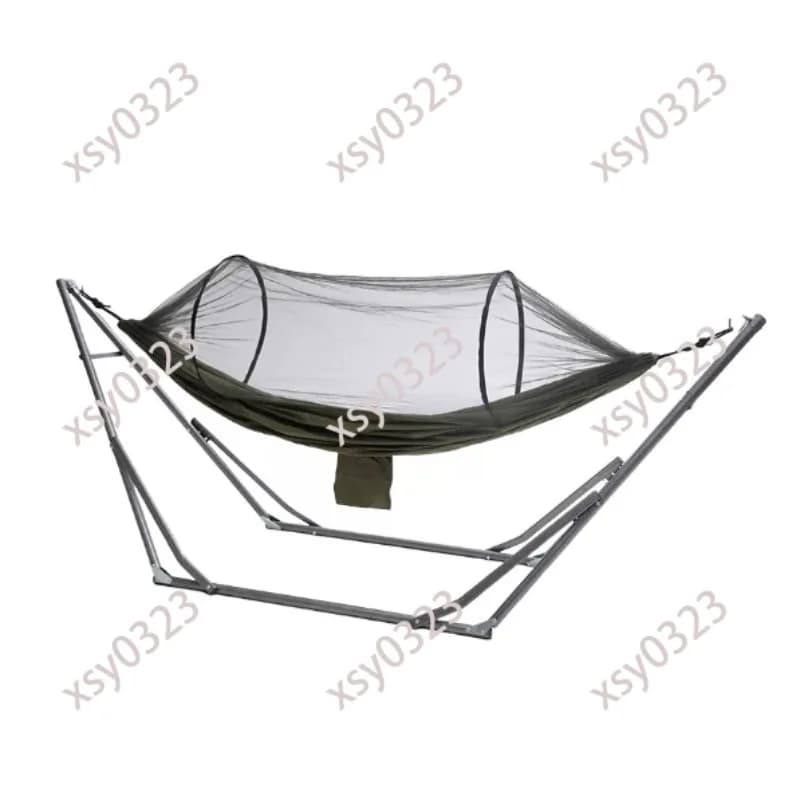 Foldable Stand Hammock Single Moon Bed Swing Chair Anti-Tip for Indoor Outdoor Balcony Comfortable Outdoor Furniture