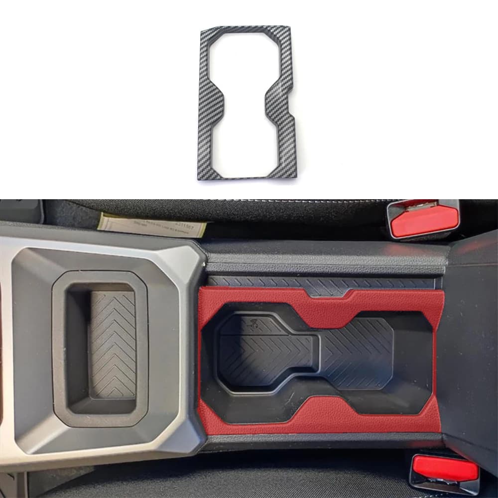 ABS Carbon Fiber Color Center Console Cup Holder Trim Panel For Dacia Duster