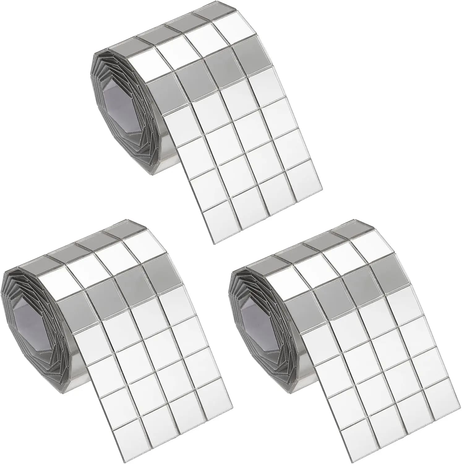 720 Pcs Mirror Mosaic Tiles 10 x 10 mm Square Acrylic Self-Adhesive Disco Ball Mirror Tiles Sticker for DIY Craft Decoration Art