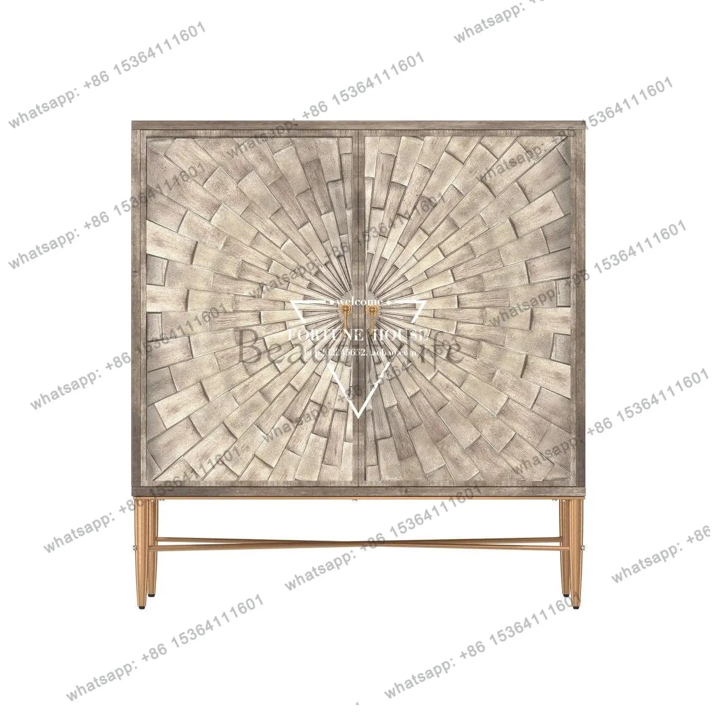 American light luxury solid wood porch cabinet, wall decorative cabinet, French retro storage household dining side cabinet