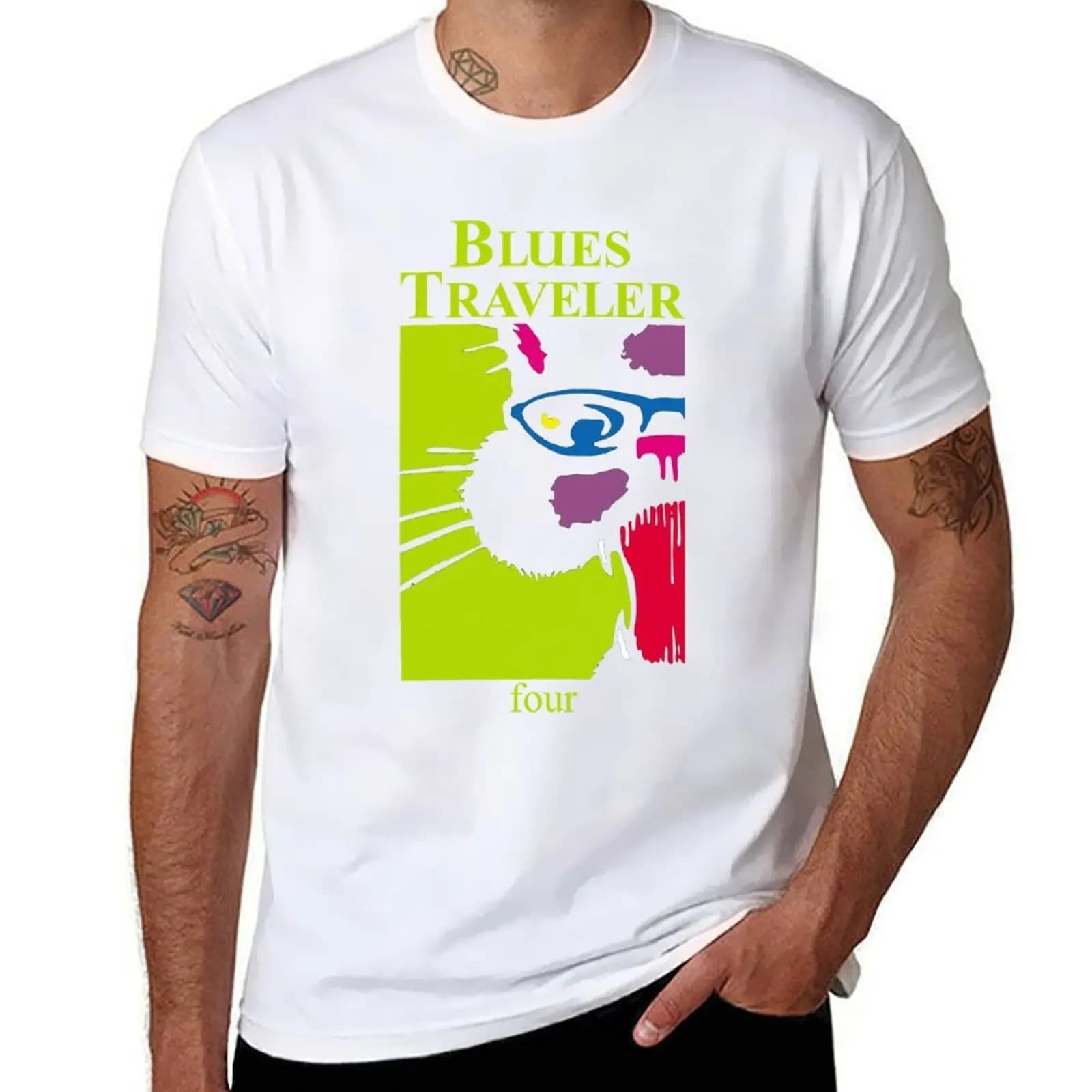 BLUES TRAVELER T-Shirt t shirts for man graphic funny t shirt custom print T-Shirt