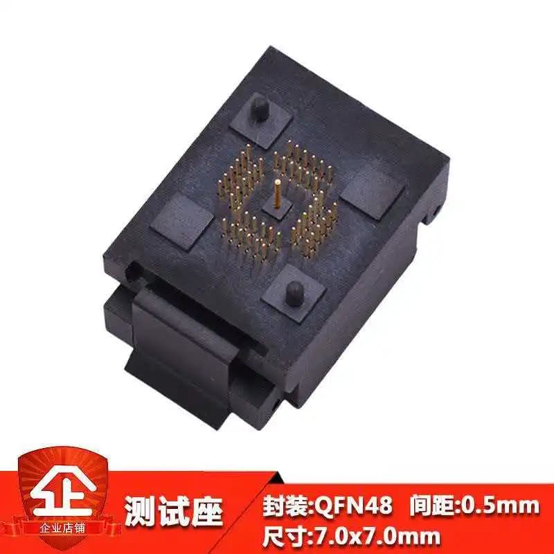 QFN48 Programming Socket QFN7X7-48L(0.5) Flip Cover Type (with Ejector Pin) Pitch 0.5MM Aging Test Socket