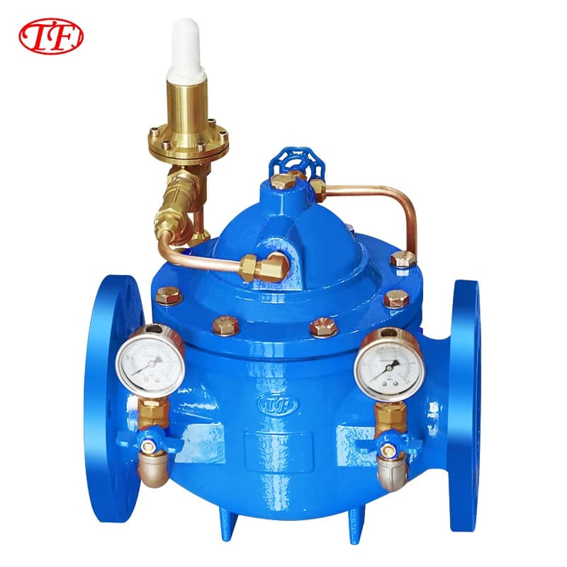 TF 200X Pressure Reducing Valve PRV Manually Adjusted Flange Type Ductile Iron PN16 PN10 for Air Conditioning System