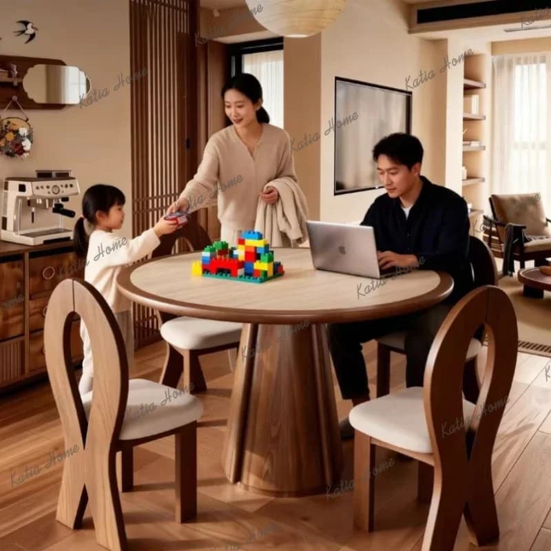 LD North Medieval Dining Table Special Round Mountains Dining Table Travertine Stone Durable Home Furniture