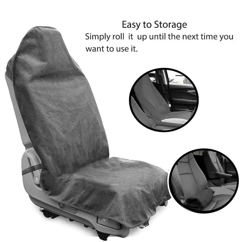 Breathable Waterproof Car Seat Cover Towel Cloth Adjustable Elastic Strap Auto Cushion Protector for Front Seat Vehicle Interior