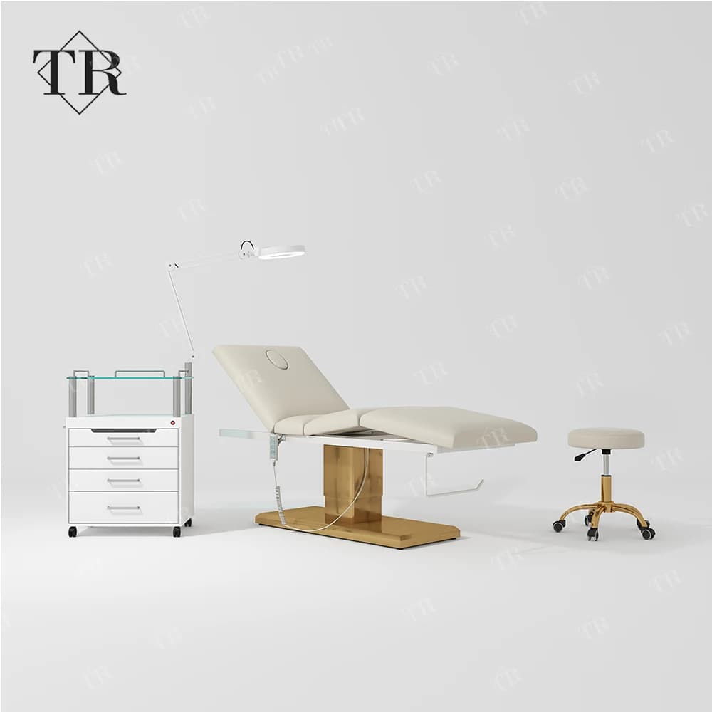 Turri 3 Motor Beauty Bed Electric Massage Table Spa Salon Equipment Leather 3 Motor Recliner Beauty Salon Spa Furniture Set