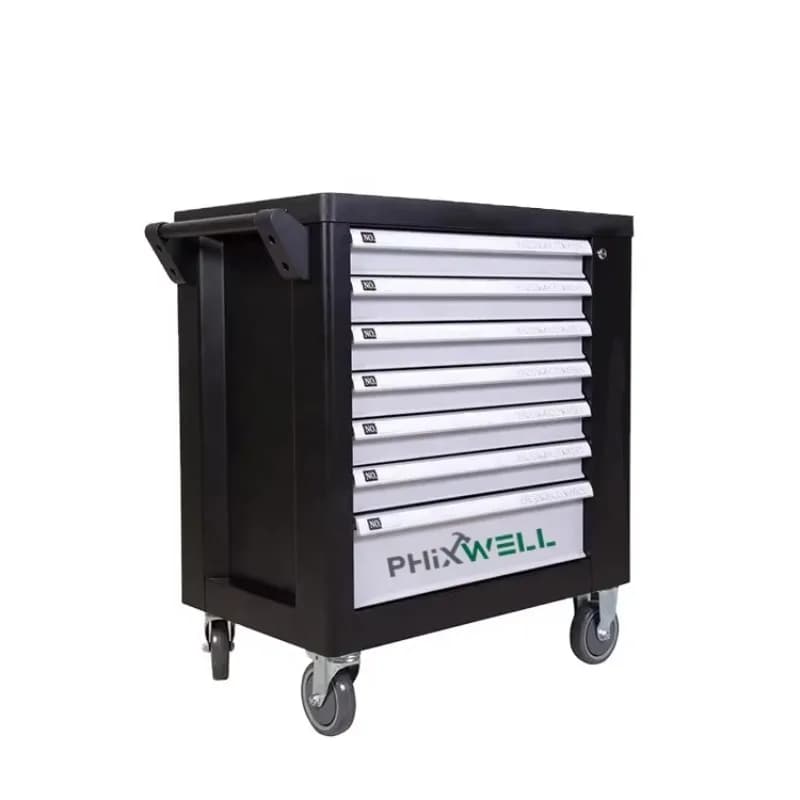 Professional Auto Repair 6 Drawer Rolling Workshop Garage Tool Trolley Cart Chest Cabinet Sets Box With Tools Kit