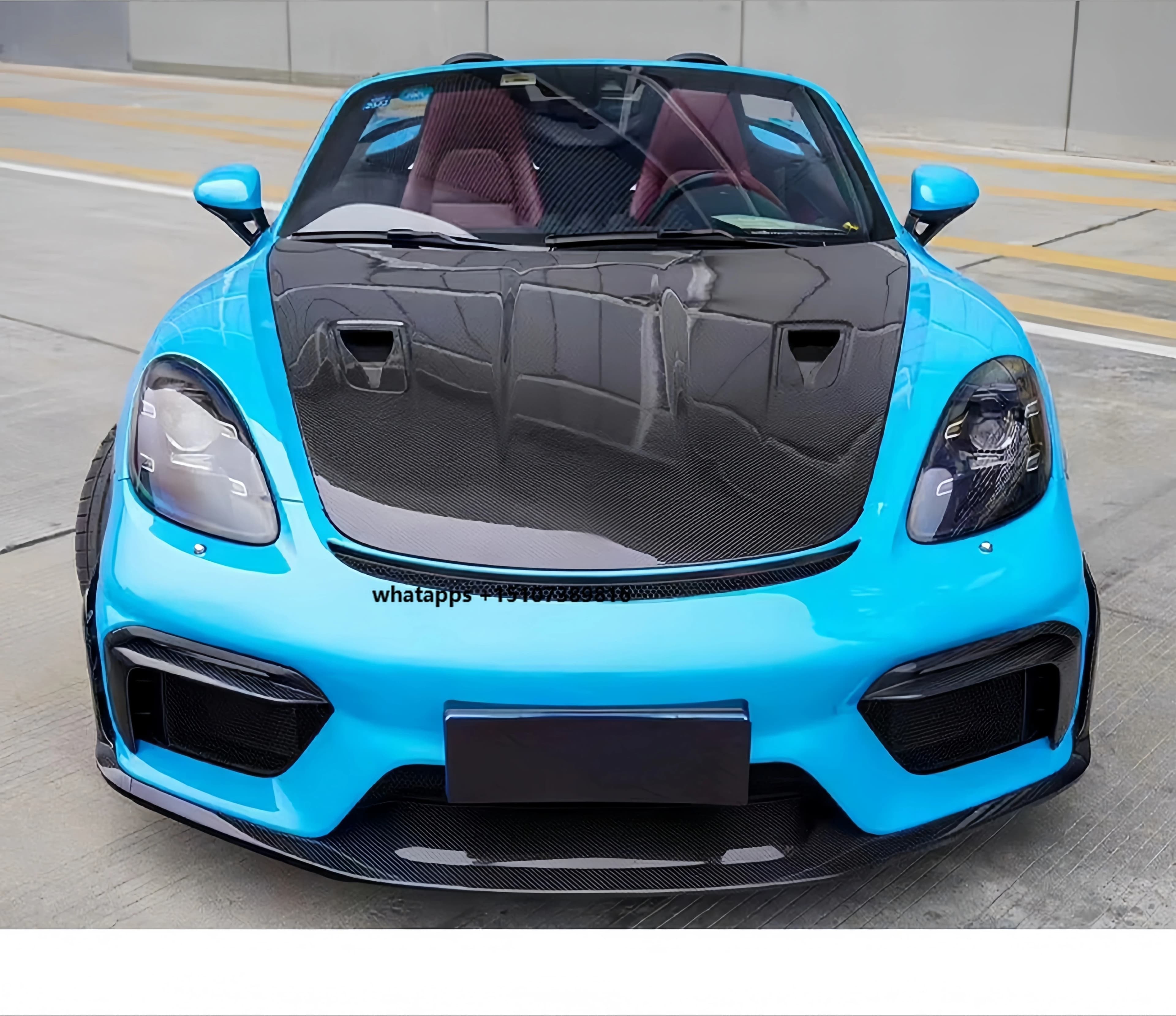 New ZTXD Black Carbon Fiber Hood for 718 GT4 Upgrade with 1 Year Warranty Lightweight Design