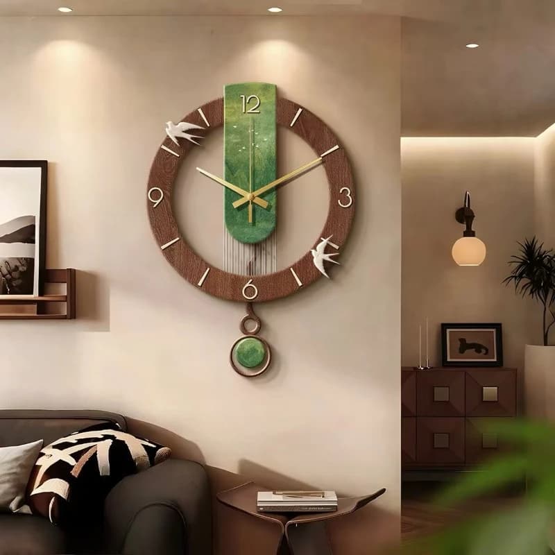 European Retro Swing Wall Clock Silent Clock Suitable for Home Wall Decoration Living Room Bedroom Home Decoration Wall Watch