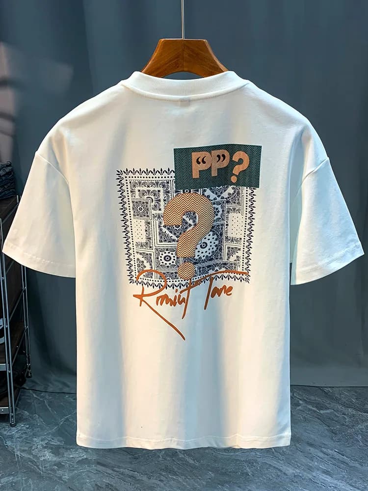 Summer New Short-Sleeved T-shirt Men's Comfortable Soft Breathable Ins Trendy round Neck Couple's Top Casual T-shirt