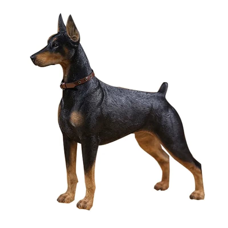 Doberman Dog Simulation Animal Model Police Dog Series Ornament Car Tabletop Jewelry