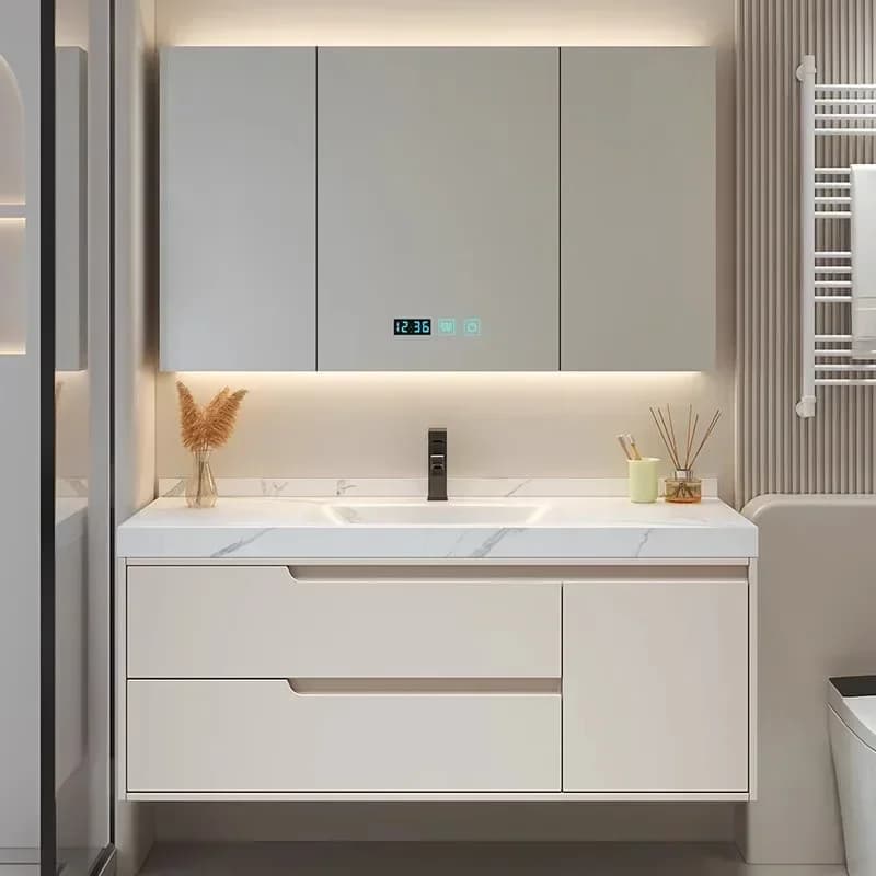 Bathroom Vanity with Sink, Modern Floating Vanity with Soft Close Drawer, Large Storage for Small Space Slate Integrated Basin
