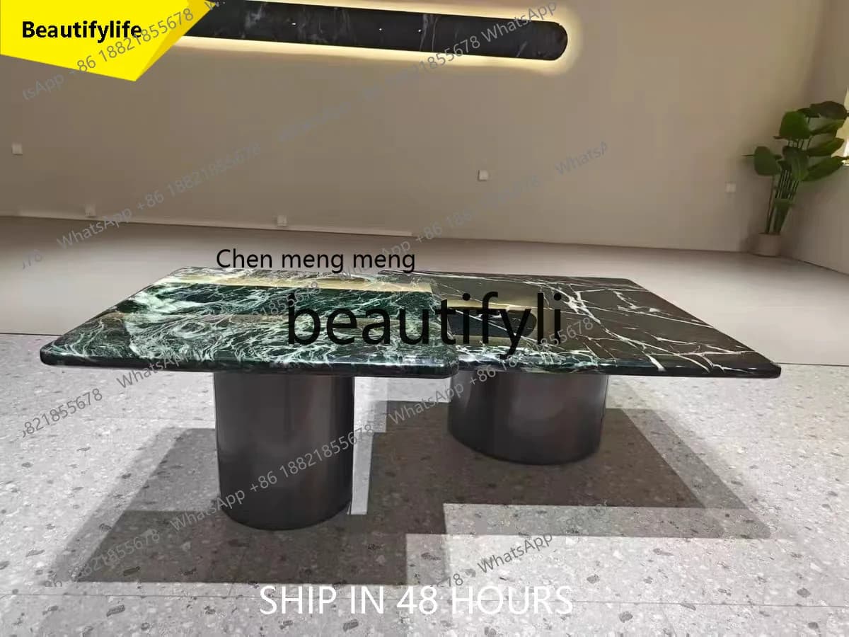 2003 Designer High-End Natural Luxury Stone Combination Coffee Table High and Low Marble Coffee Table Set