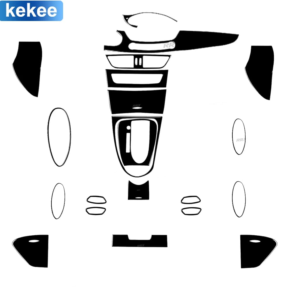 For Mercedes CLS C219 2004-2009 Center Full Set Kit Trim Cover Tuning Turn fur Soft Piano Black Sticker Car Interior Accessories