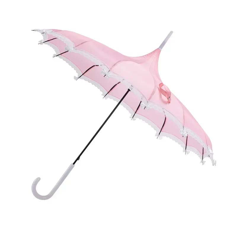 Lace edge princess umbrella Lace edge plus bow 16 bone pagoda Lolita princess umbrella yo