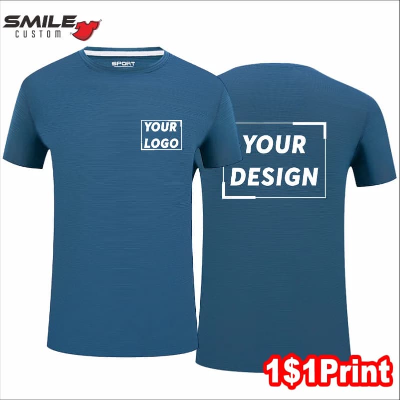 Fashion Men's And Women's Custom Sports Short Sleeve T-Shirt Logo Breathable Quick Dry Tees Design Print Pattern Embroidery Text