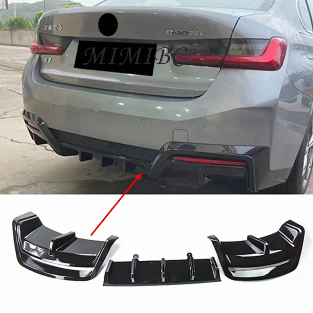 For BMW i3 2022 2023 Car Accessories Glossy Black Car Rear Bumper Diffuser Rear Side Splitters Spoiler Lip Rear Bumper Protector