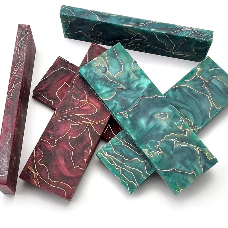 1Pc Multi Tone Copper Mesh Resin Laminate Slab, DIY Knife Handle Scales, Decor Inlay & Hand Modification Supplies