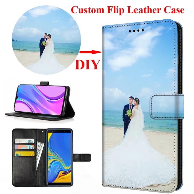 Custom Photo Case For Galaxy S26 Ultra S25 S24FE S9 S10 Plus S20FE S21 S22Ultra Note20 A17 A36 A56 A57 Leather Flip Wallet Cover