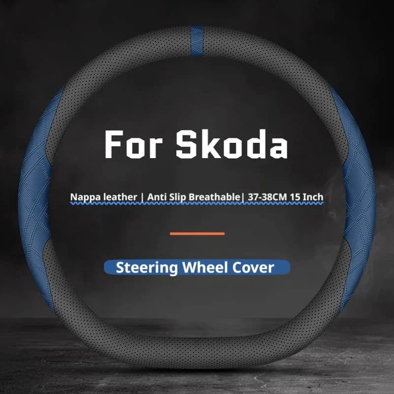 For Skoda Kodiaq Superb Octavia Karoq Elroq Enyaq Coupe Car Steering Wheel Cover All Seasons Non-Slip Car Interior Accessories