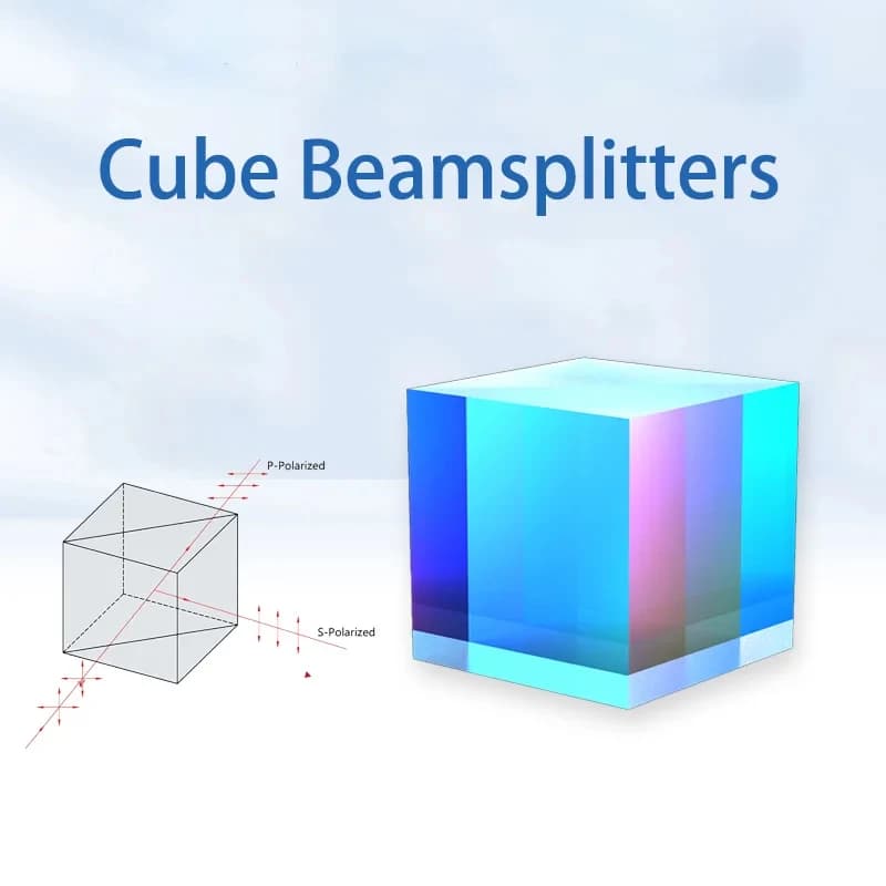 30mm Cube Beamsplitter Prism 50:50 Optical Glass Semi-Reflective Semi-Transmissive for Microscope Laser Photography