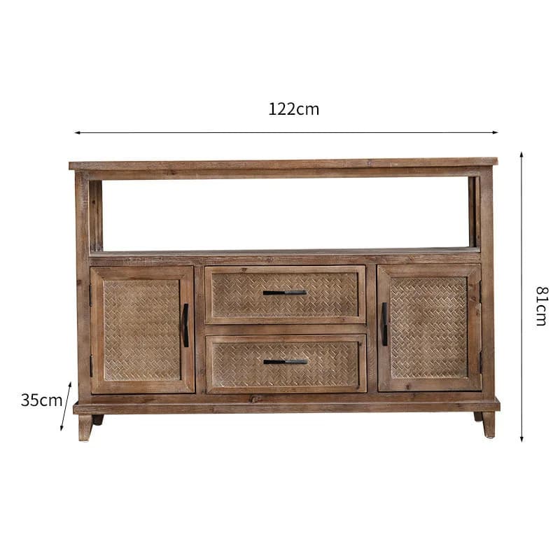 Solid wood retro dining side cabinet storage American, creative decorative chest