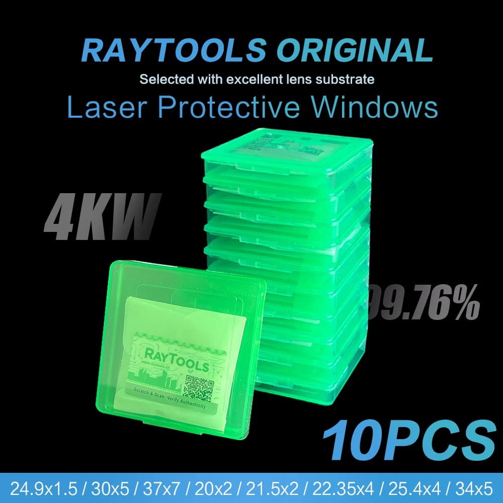 Raytools Original Laser Protective Windows 27.9*4.1 24.9*1.5 4kw 37x7 10kw Optical Protection for Fiber Cutting Machine Parts