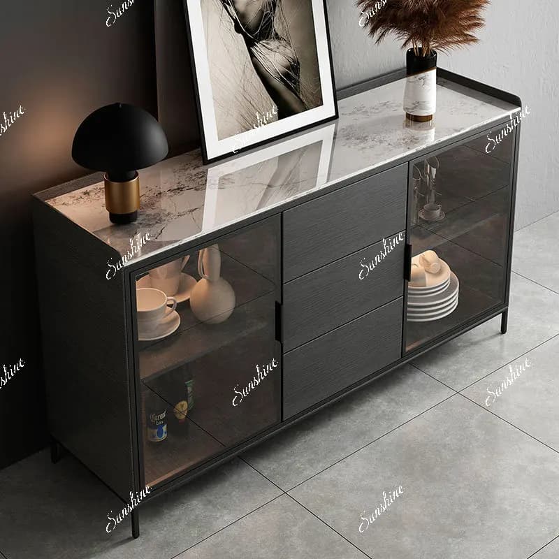 Italian rock slab dining side cabinet modern simple living room home locker