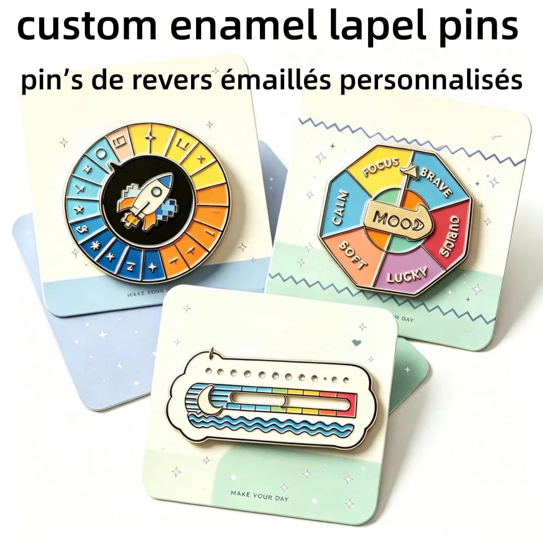 Custom Pins Cheap Custom Enamel Lapel Pins Funny Mood Emoji Slider Cartoon Metal Brooch Backpack Decor Badge