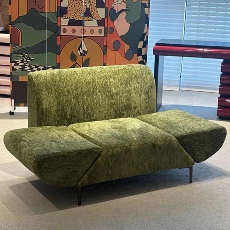Retro Rotary Wing Back Armchair Fabric Single Leisure Chair