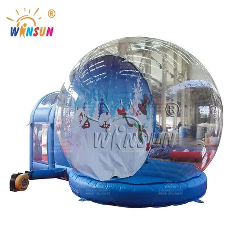 Transparent PVC Dome Inflatable Snow Globe with Themed Background Bubble Party Rental Snowball Air Tent Product Category