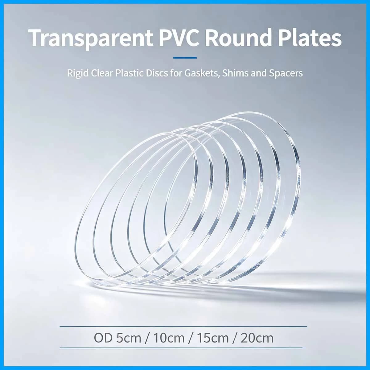 Transparent PVC PET PC Hard Plastic Round Sheet, Clear Protective Film for Picture Frame, Custom Cut & Machinable Plastic Panel