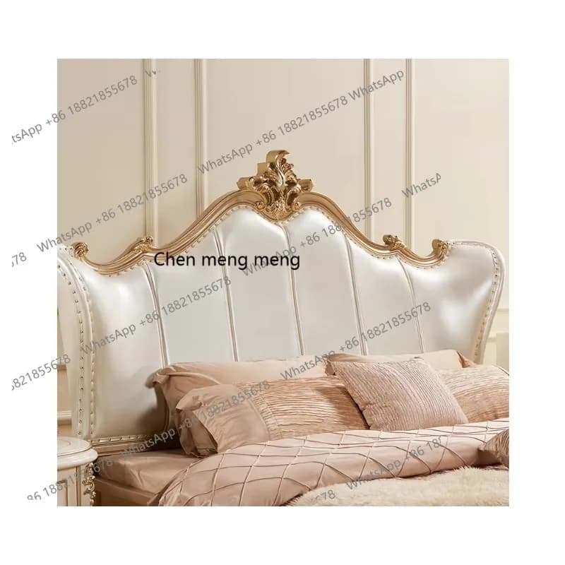 Sales Classical European Style Simple Beds Designs Sleigh Rococo Luxury King Size Bed With Carving Home Furniture F150