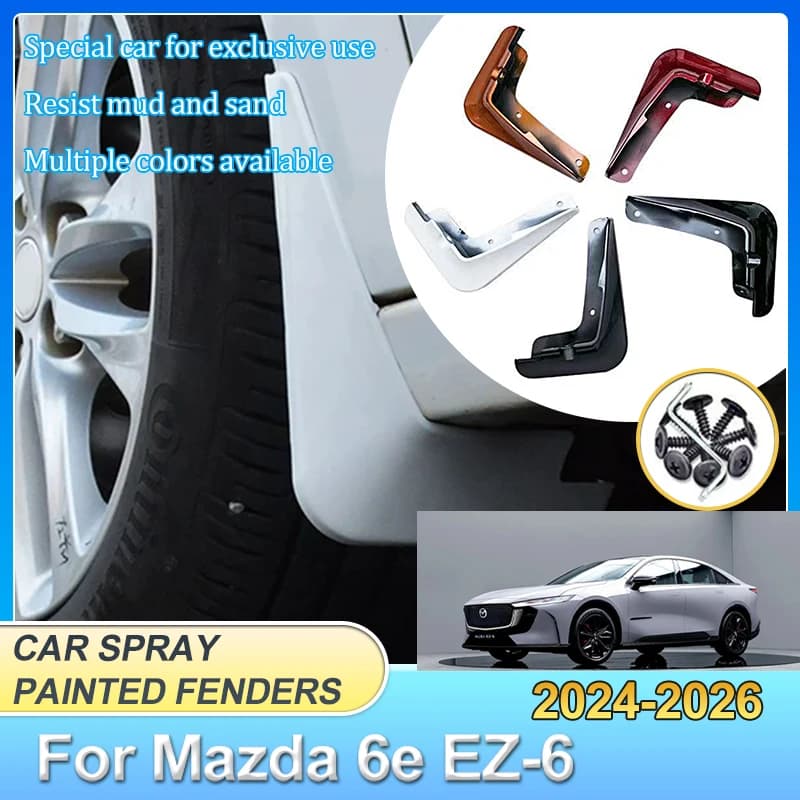 For Mazda EZ-6 6e 2024-2026 Car Front Wheel Baking Paint Mud Flaps Fender Protector Mud Flaps Splash Guards Tools Accessories