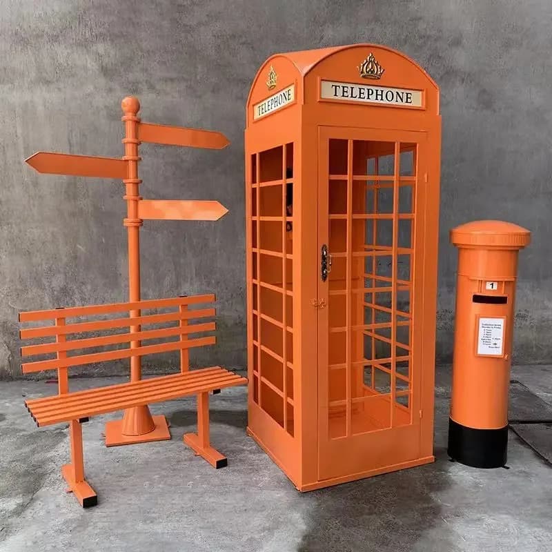 DSA phone booth ornament iron model mailbox street sign decoration