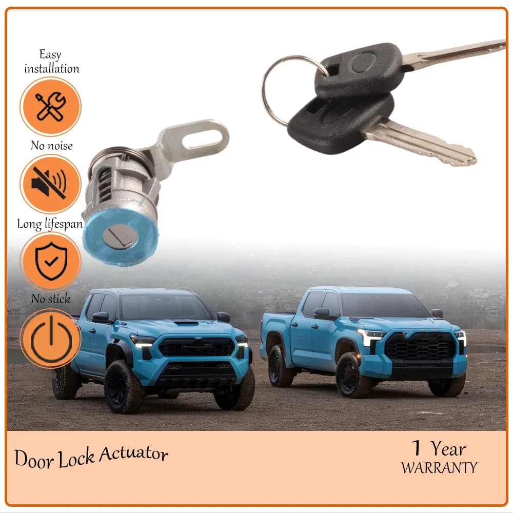 Rear Liftgate Lock Cylinder with Keys,Fit Toyota Tundra Tacoma Pickup,Short Lever Tailgate Lock Core,oe 69055-0C010 690550C010
