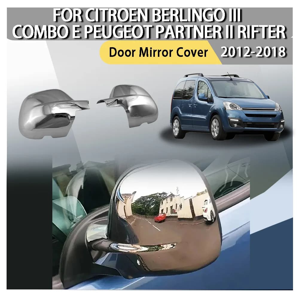 Door Mirror Cover For Citroen Berlingo III Combo E Peugeot Partner II Rifter 2012 2013 2014 2015 2016 2017 2018 Car Sticker Wing