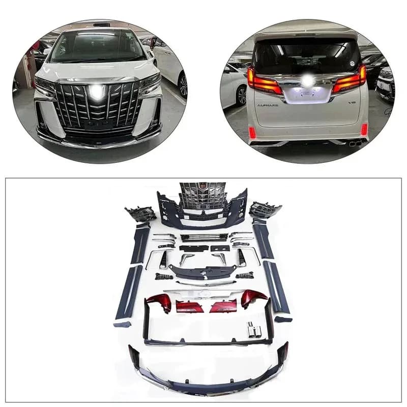 High quality kit  for  30AGH Alphard 2015-2017 convert  2019 aero frontbumper  bodykit with headlight and taillight