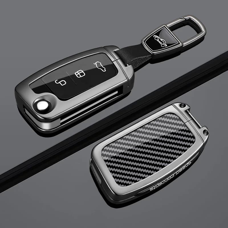 Alloy Carbon Fiber Car Folding Key Cover Case For Ford Fiesta Focus 2 Ecosport Kuga Escape Falcon B-Max C-Max Eco Sport Galaxy